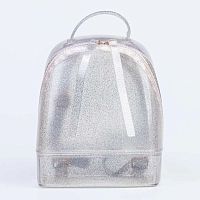 02811169-01 Рюкзак для девочек серебрист. выс. 23 см.