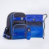 02704294-40 Школьный набор Полукаркасный рюкзак, Мешок для сменной обуви, Пенал, цветной выс. 38 см.